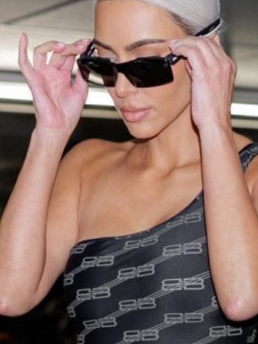 Balenciaga Tortoiseshell Frame Sunglasses with Green Temples
